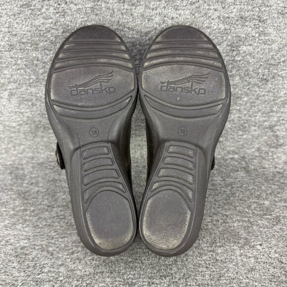 ✅Dansko Clogs Women’s 7.5-8 (38) Aimee Wedge Brown Leather Slip On Comfort Shoes - Picture 3 of 10